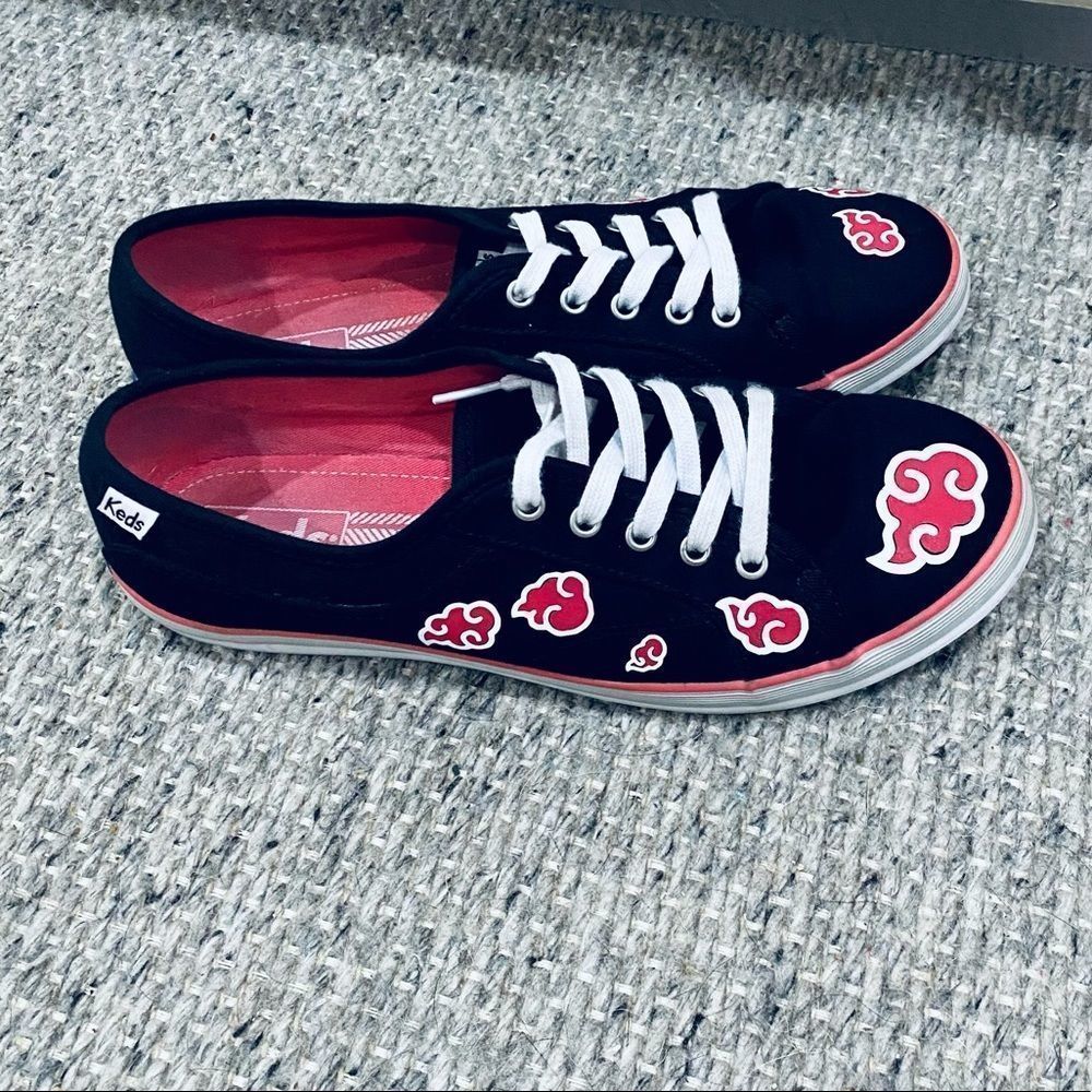 Naruto akatsuki custom keds size 8. Very lightly used.